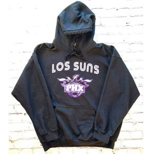 **SOLD**NBA PHOENIX LOS SUNS MENS BLACK PULLOVER DRAWSTRING HOODIE- UNISEX